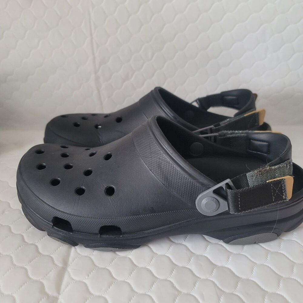 Crocs Classic All Terrain Black Slip-On Black Strap Clogs 206340 Men’s Size 12